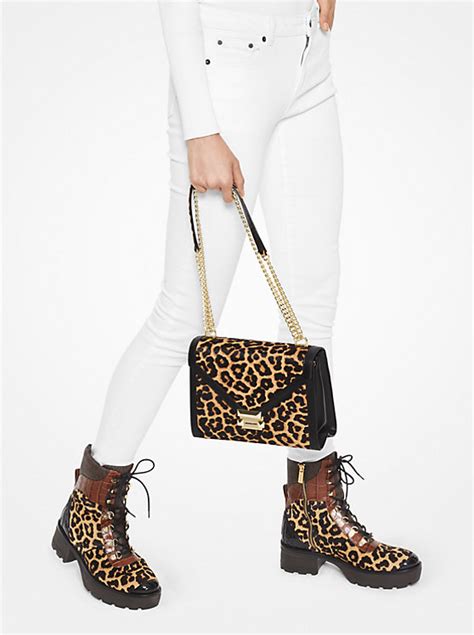 michael michael kors whitney large leopard haircalf shoulder bag|Whitney Large Leopard Calf Hair Convertible Shoulder Bag.